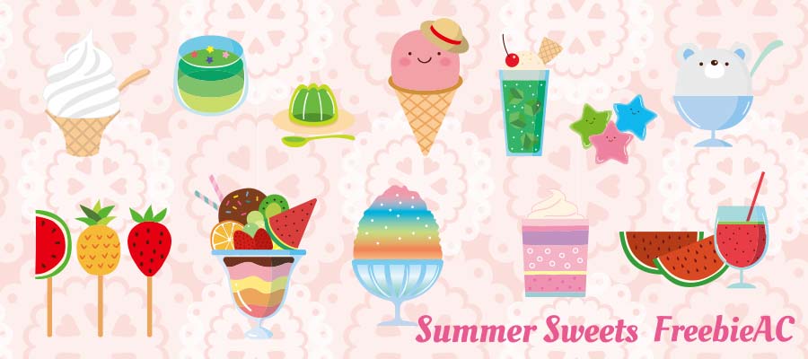 Minh họa đồ ngọt mùa hè