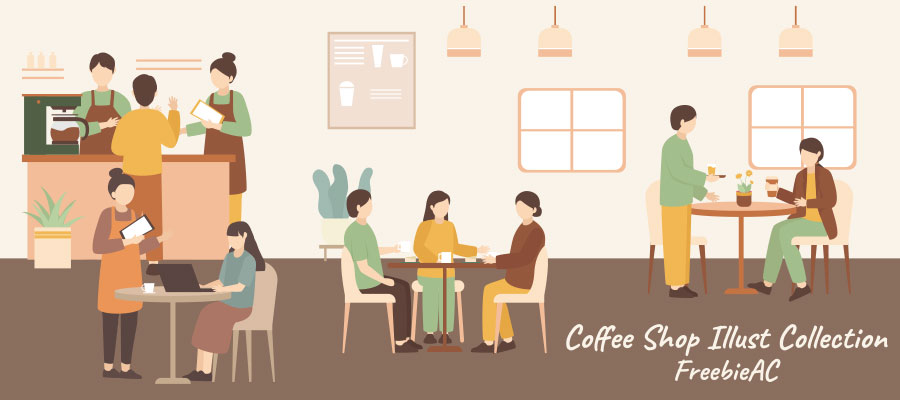 Coffee shop illustration collection