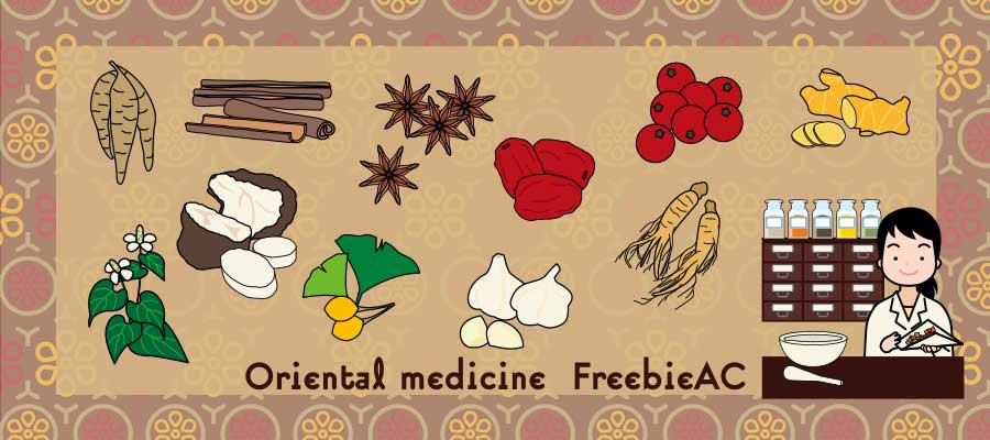 Illustration of Chinese medicine and oriental medicine