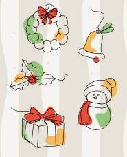Christmas line illustration collection