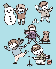 Illustration of playing in winter