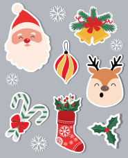 Christmas sticker illustration