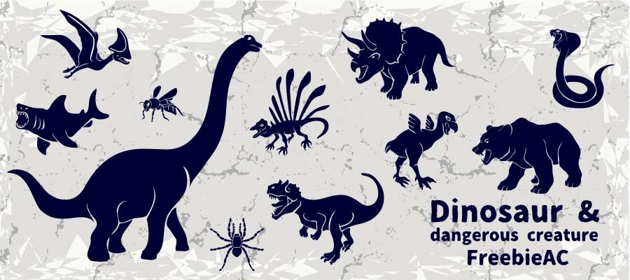 ภาพเงาของไดโนเสาร์/สัตว์อันตราย