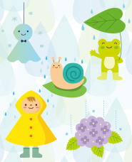 Seasonal illustration of the rainy season in May and June