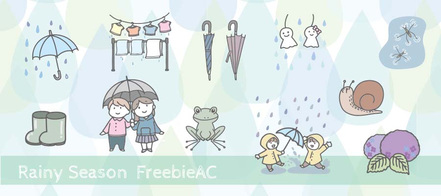 Rainy season illustration collection