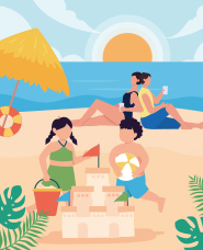 beach activity illustration collection