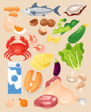 Rice nutrition illustration collection