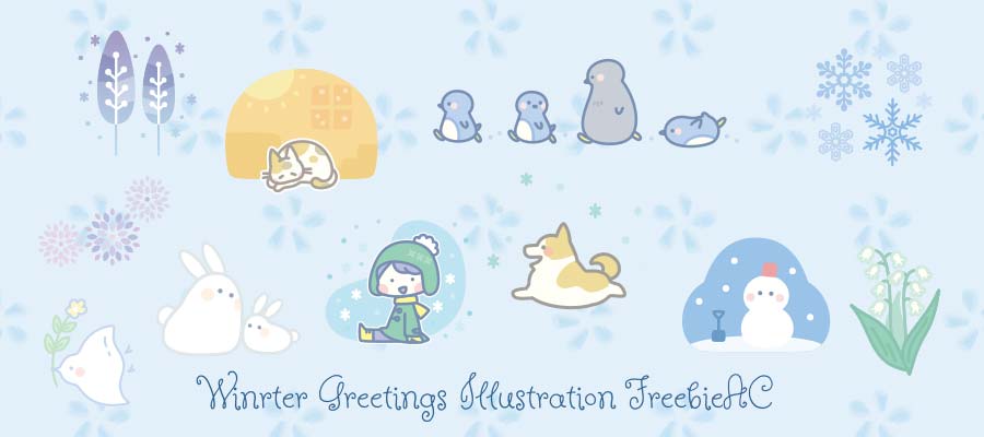 Winter greeting/mourning illustration