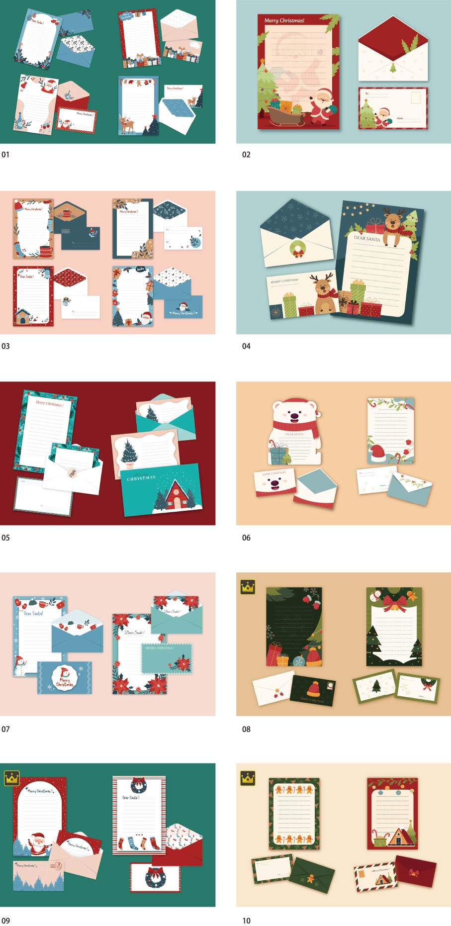 Christmas message card illustration collection