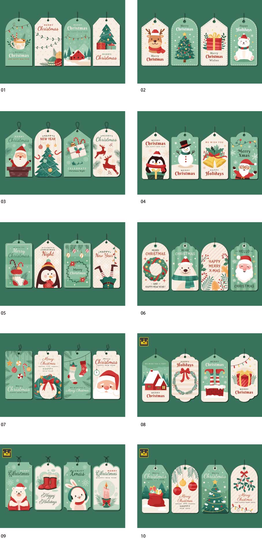 Christmas label illustration collection