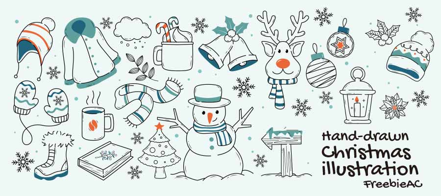 Vẽ tay bộ sưu tập minh họa mùa đông